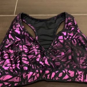 Zumba XS Metallic Purple & Black Sports Bra